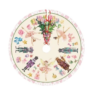 Pink Nutcracker Christmas Tree Skirt 30" Pink Christmas Tree Skirts Tree Mat ... - Picture 1 of 6