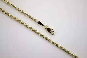 Auténtico 10K Oro Amarillo Macizo Cuerda Giro Eslabón Cadena 1.5mm x 16" ~ - Imagen 1 de 2