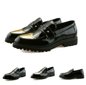 Herren Brogues Flügelspitze Nieten Slipper Kunstleder Halbschuhe Schuhe formell Freizeit D - Bild 1 von 13