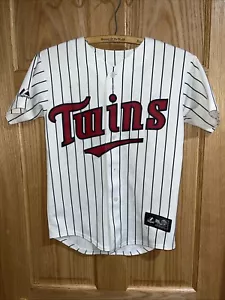 Maglia vintage Majestic Minnesota Twins #7 Joe Mauer bambini giovani grande qualche usura - Foto 1 di 19