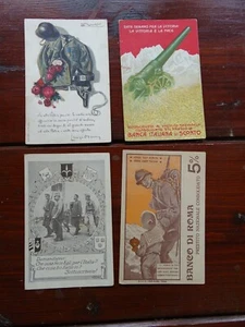 Grande Guerra 4 Belle Cartoline Per Sottoscrizione Prestito Nazionale Mauzan - Imagen 1 de 2