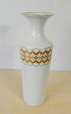 Vintage Jaeger & Co. White With Gold Trim Vase PMR Bavaria Germany 10"