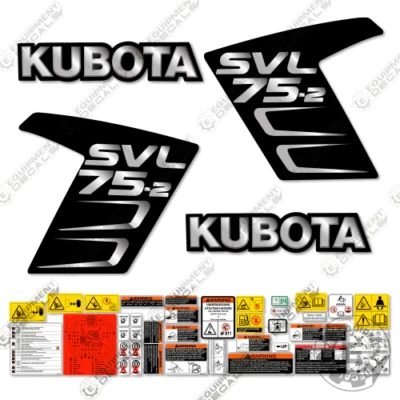 Kit de calcomanías negras personalizadas para minicargadora Kubota SVL 75-2 - ¡VINILO 7 AÑOS 3M! Foto 1 de 2