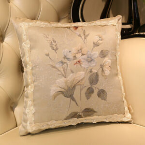 Vintage Flowers Throw Pillow Covers Square Sofa Cushion Cover 20"x20" Home Decor