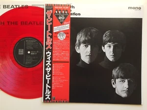 "WITH THE BEATLES" w/RED OBI 1986 UK CUTTING JAPAN LIMITED MONO RED VINYL LP - Picture 1 of 15