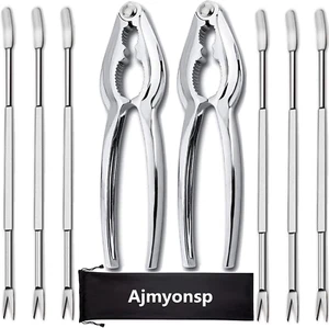 Lobster Crackers and Picks Set, 8Pcs Crab Leg Cracker Tools - Stainless Steel Se - Picture 1 of 12