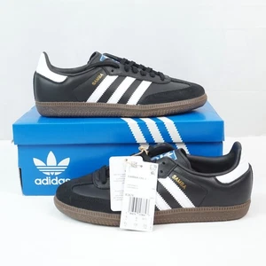 Adidas Samba OG Kids Leather Sneaker In Black/White (IE3676) - Unisex US 4.5 - Picture 1 of 10