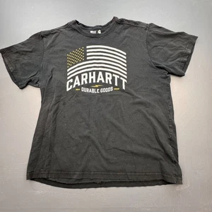 Carhartt T-Shirt Men’s XL Black American Flag Graphic Made in USA Durable Goods - Picture 1 of 11