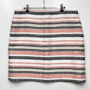 Womens Loft Outlet Costa Jacquard Striped Pencil Mini Skirt Lined Size 14 NWT - Imagen 1 de 12
