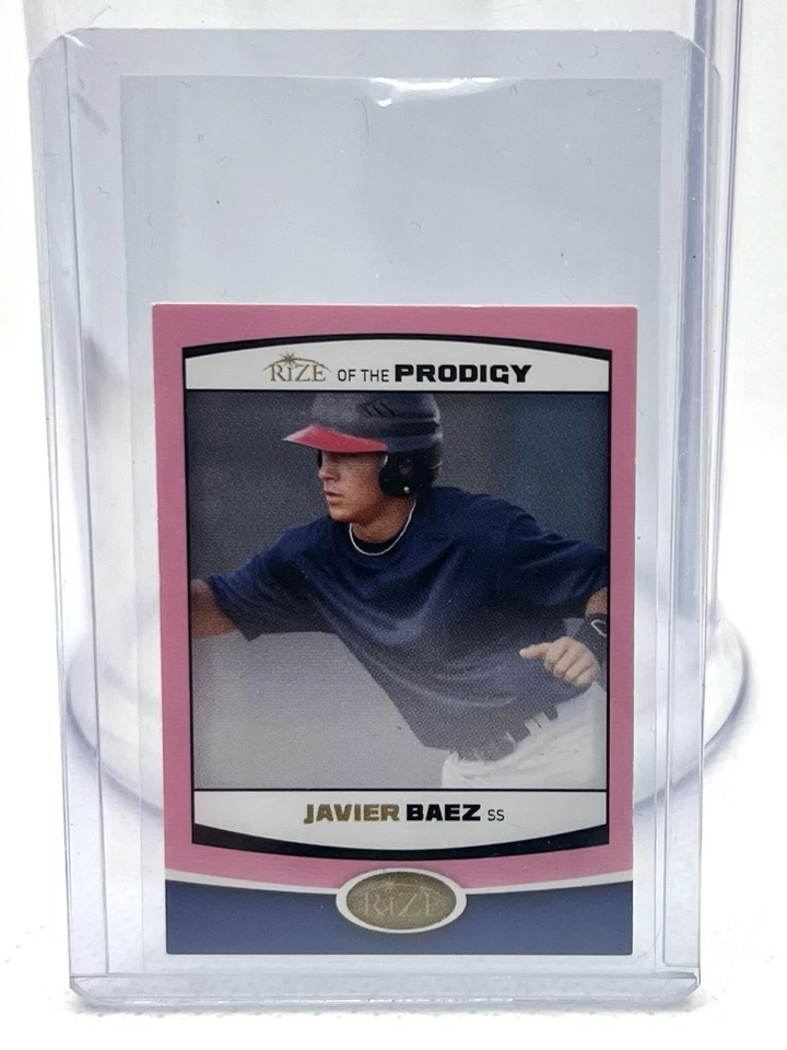 Leaf Rize 1/1 Javier Báez 2012 novato preproducción mini prueba Foto 1 de 2