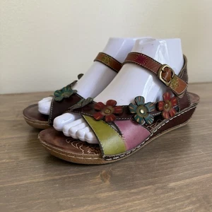Spring Step Womens 38 Brown Floral Belladonna Sandals - Picture 1 of 10
