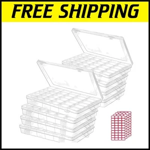 Multi-Purpose 36 Grids Clear Storage Boxes (8 Pack) for Crafting and Fishing - Picture 1 of 8