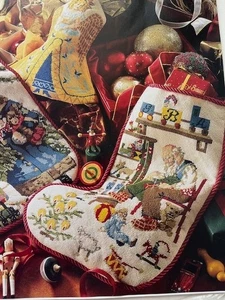 Santa's Workshop Christmas Stocking Needlepoint Chart - Picture 1 of 1