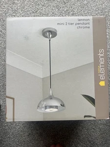 DUNELM LENNON - TWO TIER CHROME PENDANT LIGHT - BNIB - Picture 1 of 7