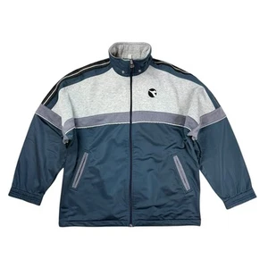 Vintage Diadora Full Zip Track Jacket Size M Grey Green Y2K 90s Retro - Picture 1 of 8