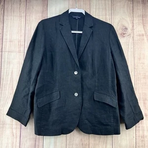 Lands End 100% Linen 2 Button Blazer Plus Sz 16 Long Sleeve Lightweight Casual - Picture 1 of 7