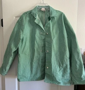 Abrigo verde para hombre resistente al fuego trabajo/tarea talla M vintage USS bolsillo a presión - Imagen 1 de 7