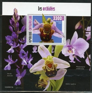 CENTRAL AFRICA 2020 ORCHIDS SOUVENIR SHEET MINT NH - Picture 1 of 1