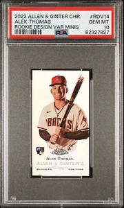 ALEK THOMAS 2022 ALLEN & GINTER CHROME MINI VARIATION RC DIAMONDBACKS PSA 10 SP - Picture 1 of 2