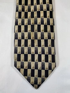Corbata de seda vintage Debenhams años 90 estampado retro - Imagen 1 de 3