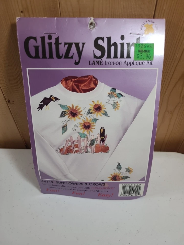 Glitzy Shirts Sunflowers & Crows Fall Design Iron-On Applique' Kit 44119