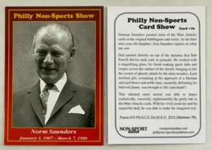 CHEAP PROMO CARD: PHILLY NON-SPORTS SHOW DOOR #70 Norm Saunders MARS ATTACKS! - Picture 1 of 2