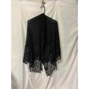  Marina Bresler Shear Perlen Schal Spitze elegant schwarz  - Bild 1 von 6