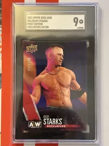 2021 Upper Deck AEW Exclusives /100 Ricky Starks Rookie RC Saints WWE NXT - Picture 1 of 2