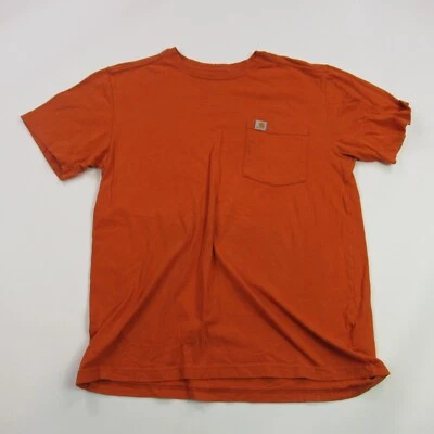Camisa Carhartt Para Hombre Mediana Manga Corta Cuello Redondo Exterior Calce Relajado Naranja Foto 1 de 4