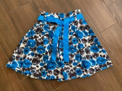 MINI FALDA SUELO NIÑA 11-12 Y Azul/Blanco/Gris con Flores Foto 1 de 2