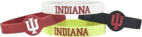 Indiana Hoosiers Silicone Bracelets 4 Pack Thin [NEW] NCAA Jewelry Bracelet Cover