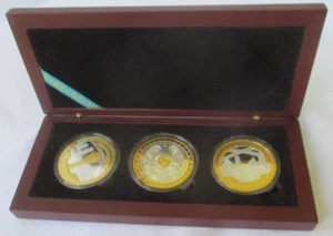 ACTANA - ASTANA KAZAKHSTAN GOLD & SILVER COIN SET OF 3 - Picture 1 of 12