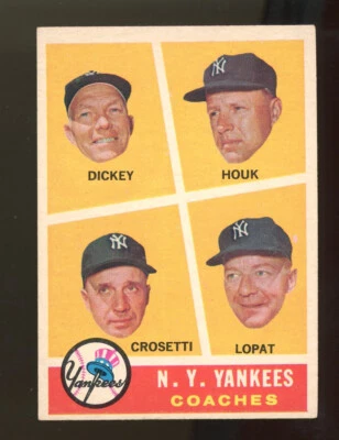 1961 Topps #465 New York Yankees Coaches EX/EX-MT. Bill Dickey - Image 1 of 2