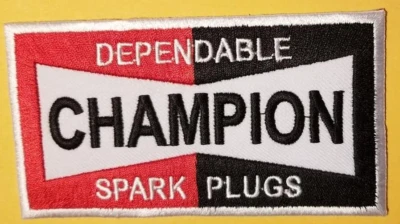CHAMPION SPARK PLUGS Embroidered Patch worldwide shipping approx.   2.5x4.5" - Image 1 of 2