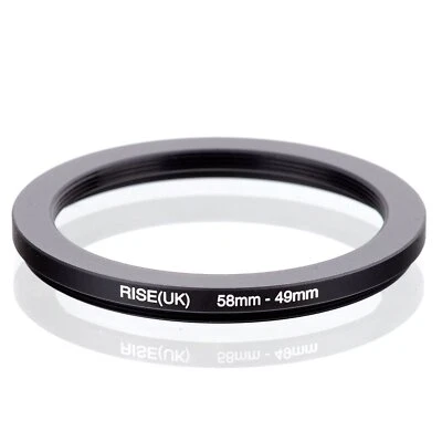 RISE(UK) 58mm-49mm 58-49 mm 58 to 49 Step down Ring Filter Adapter black - Image 1 of 3