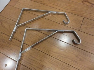 2 Welded Metal Heavy Duty Shelf Support Chrome Brackets Inverted Bar Hook LOOK - Picture 1 of 7