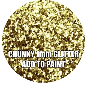 100g CHUNKY 040” 1mm GOLD GLITTER FOR WALLS PAINT ADDITIVE / CRAFTS - Picture 1 of 1