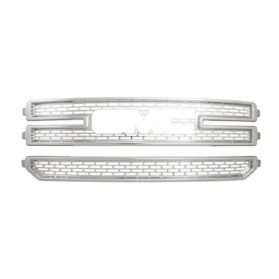 New Front Chrome 4pc Grille Insert Overlay For 2014-15 GMC Sierra 1500 SLE SLT - Image 1 of 2