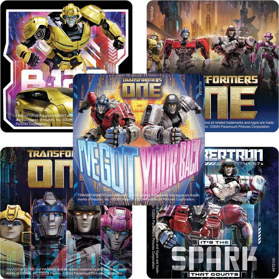 25 adesivos Transformers One, sortidos 2,5 x 2,5 cada, favoritos para festas - Imagem 1 de 1