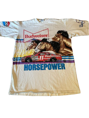 Vintage 1992 Bill Elliott Budweiser “This BUD’S For You” NASCAR Racing Shirt L Cover