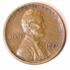 1921-S Lincoln Cent - Picture 1 of 3