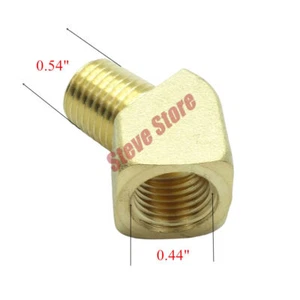 1/4" Male NPT 1/4" Female NPT Brass Pipe Fitting 45 Degree elbow - Picture 1 of 3