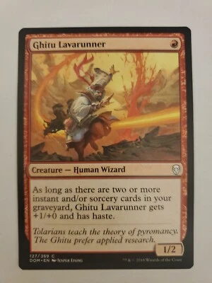 MTG Magic The Gathering Card Ghetto Lavarunner Creature Human Wizard Red 2018 - Image 1 of 2