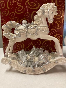 Christmas Silver Rocking Horse San Francisco Music BoxPlays Silver Bells - Picture 1 of 7