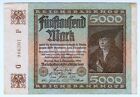 1922 Germany 5000 Mark 906301 Reichbanknote Paper Money Banknotes