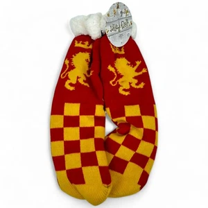 Harry Potter Gryffindor Sherpa Lined Non-Slip Slipper Socks - Adult One Size - Picture 1 of 5