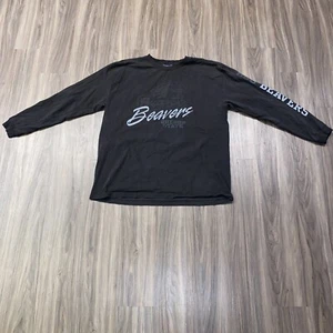 Camicia nera vintage Jansport Oregon State Beavers OSU manica lunga uomo taglia XL - Foto 1 di 5