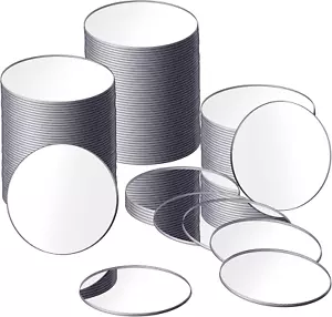 Jetec 25 Pcs Small round Mirrors for Crafts Adhesive round Mirror Tiles - Picture 1 of 12