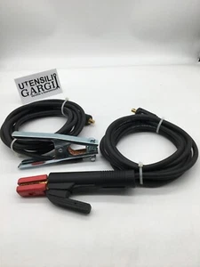 PINZA PORTA ELETTRODO E PINZA MASSA PROFESSIONALE DA 200 A.E CAVO RAME 4m -25MM2 - Picture 1 of 1