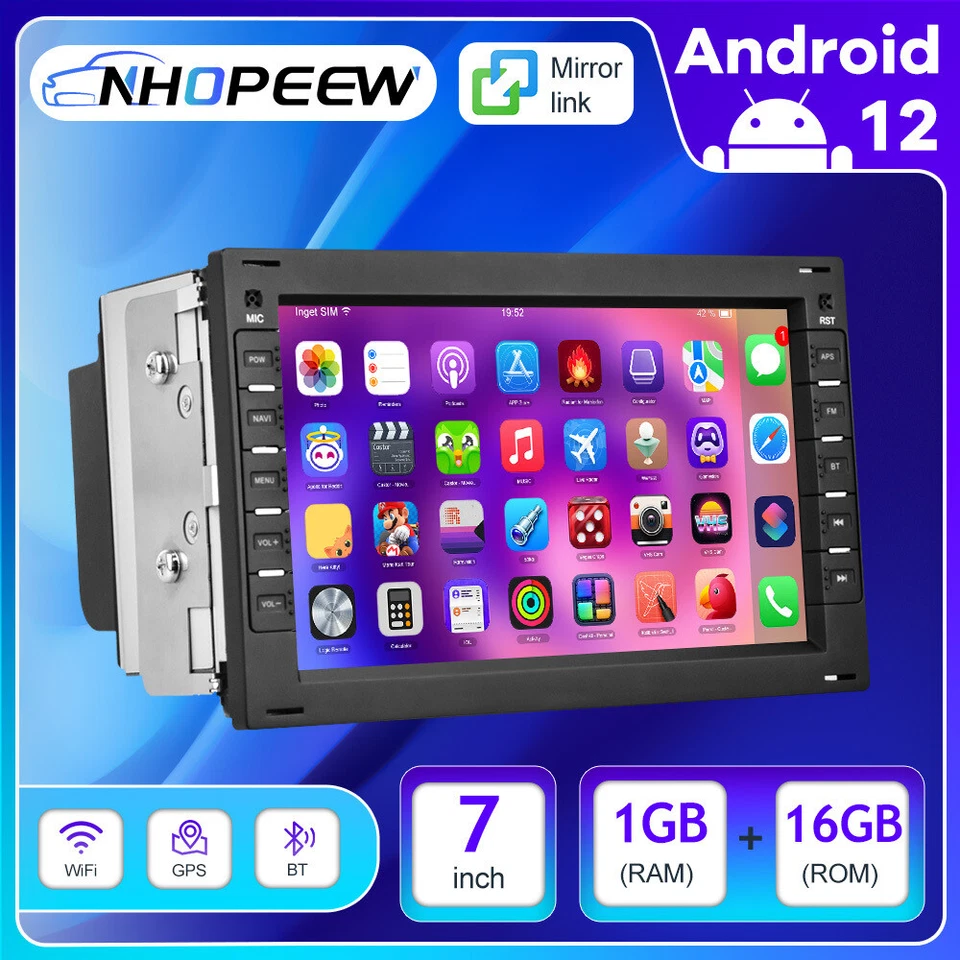 7'' Android 12 Autoradio Navi Für VW SKODA PASSAT BORA POLO JETTA MK4 CITI CHICO - Bild 1 von 4